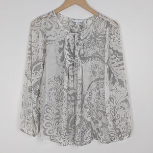 CAbi. Size S. Long sleeve sheer blouse